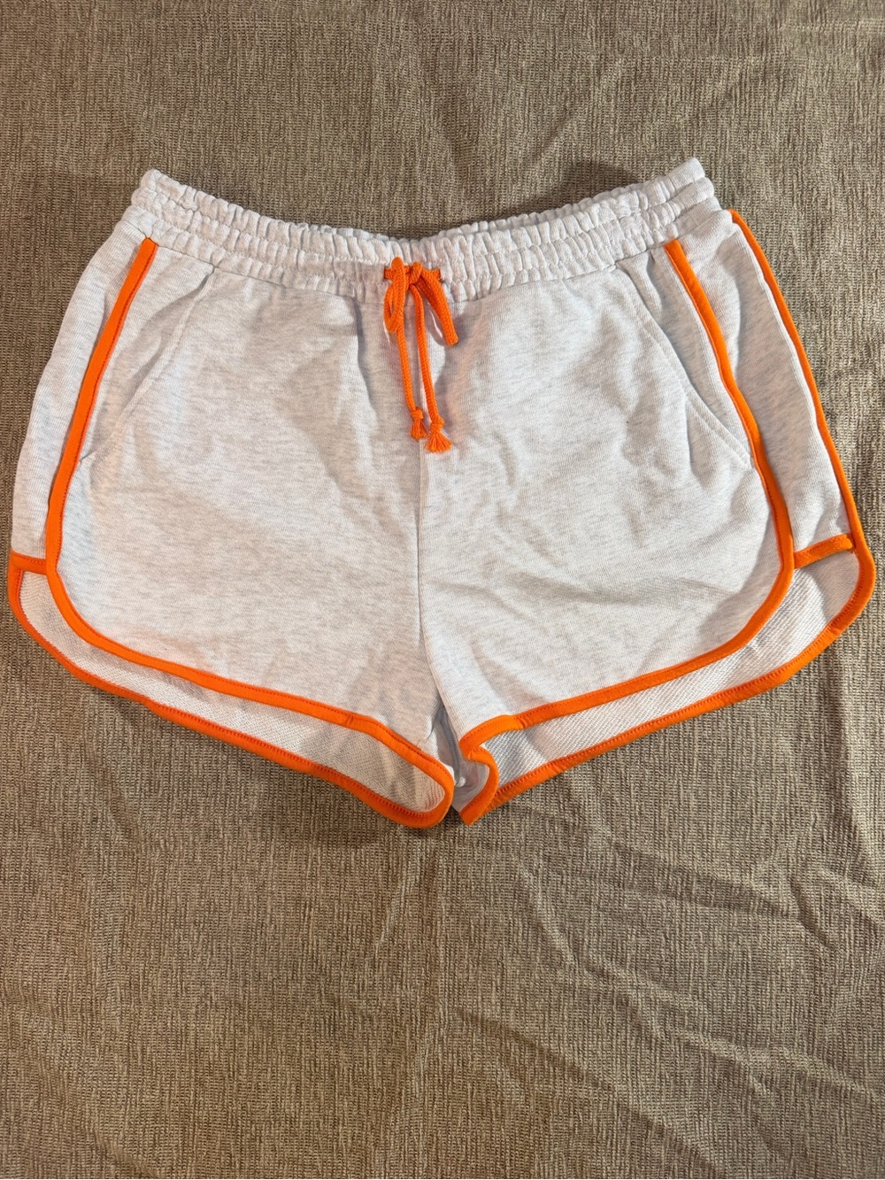 Wild Fable Heather Gray Retro Sweat Shorts with Orange Trim - Size M